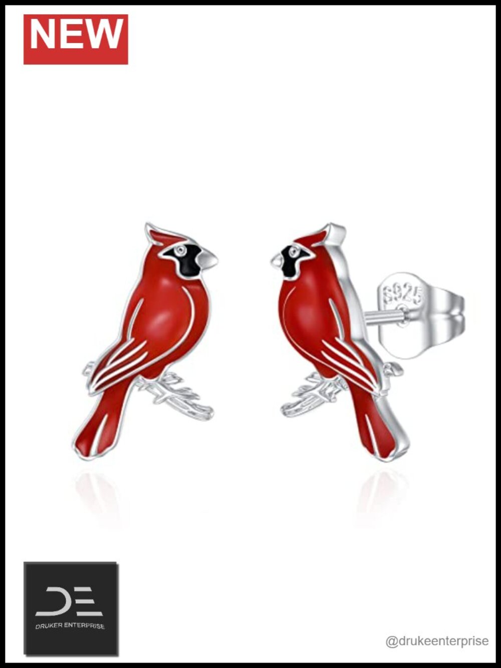 925 Sterling Silver Cardinal Blue Jay Bluebird Stud Earrings Memorial Gift Women